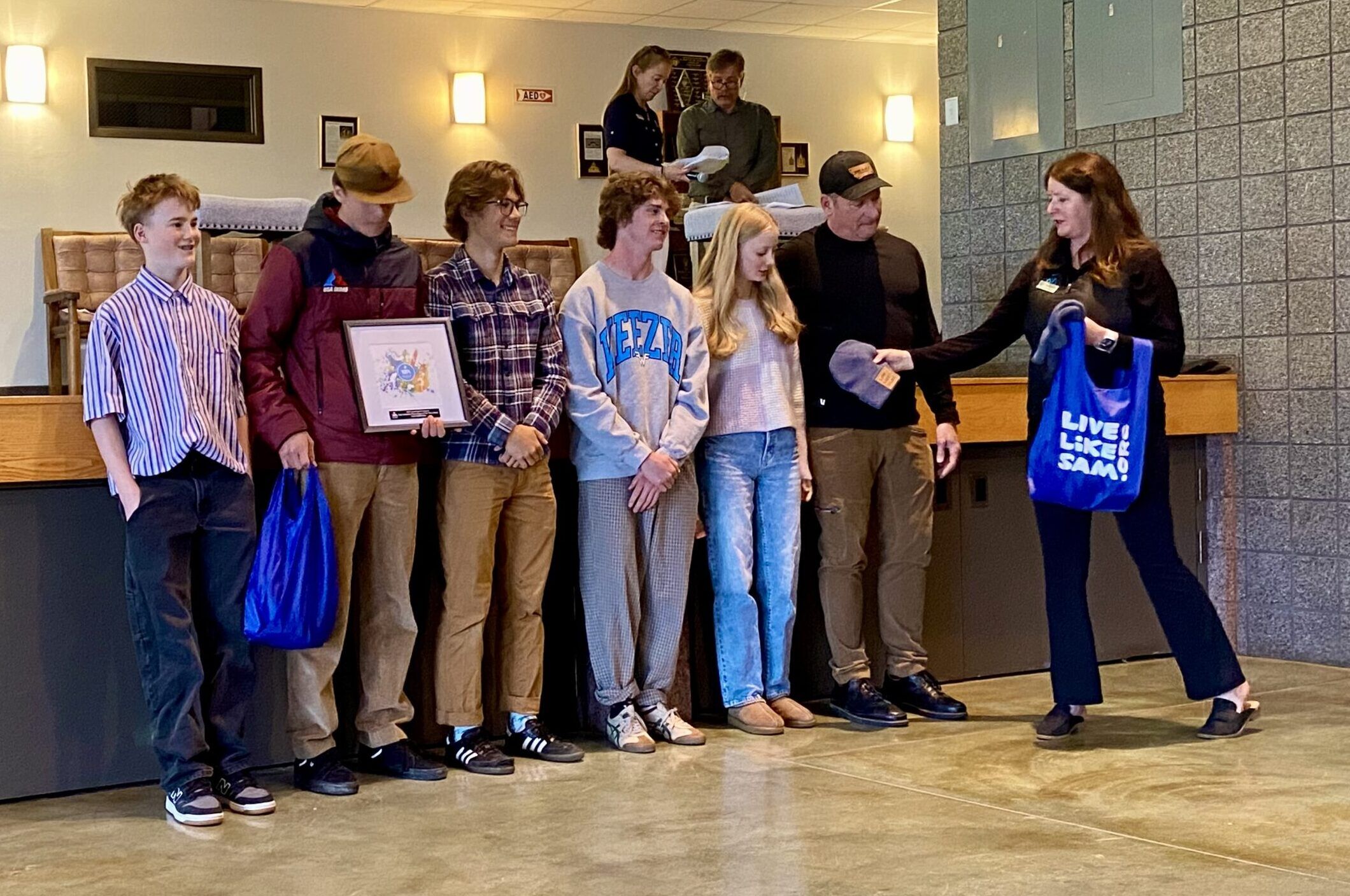 Sam Jackenthaul Award presentation.
