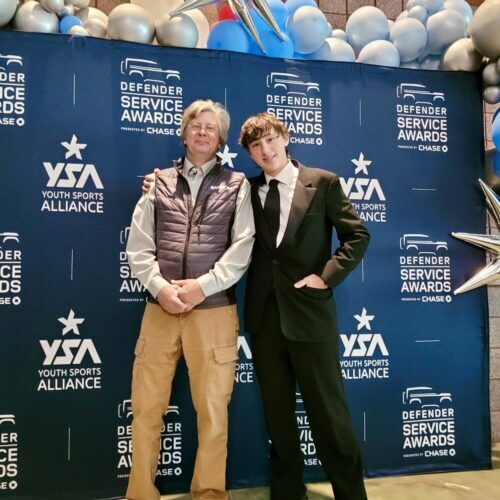 Olympian, coach Jon Owen (L) with his athlete Ben Wingfield.