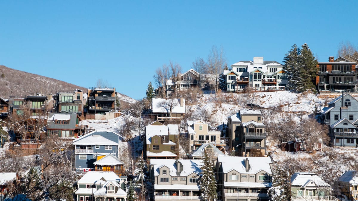 A view of homes situated above Historic Park City's Main Street.