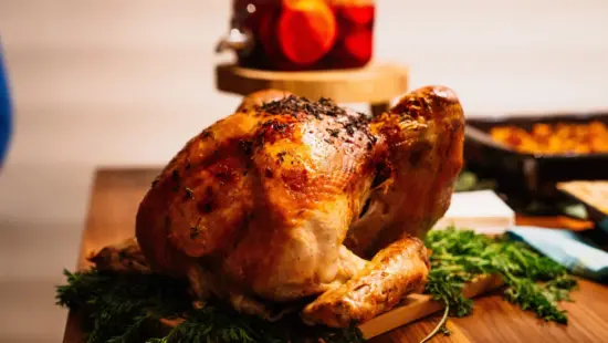 A roasted turkey.