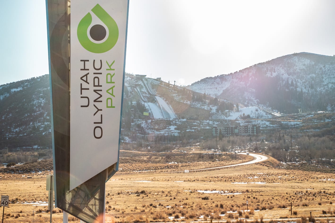 A photo of the entrance way to Utah Olympic Park.