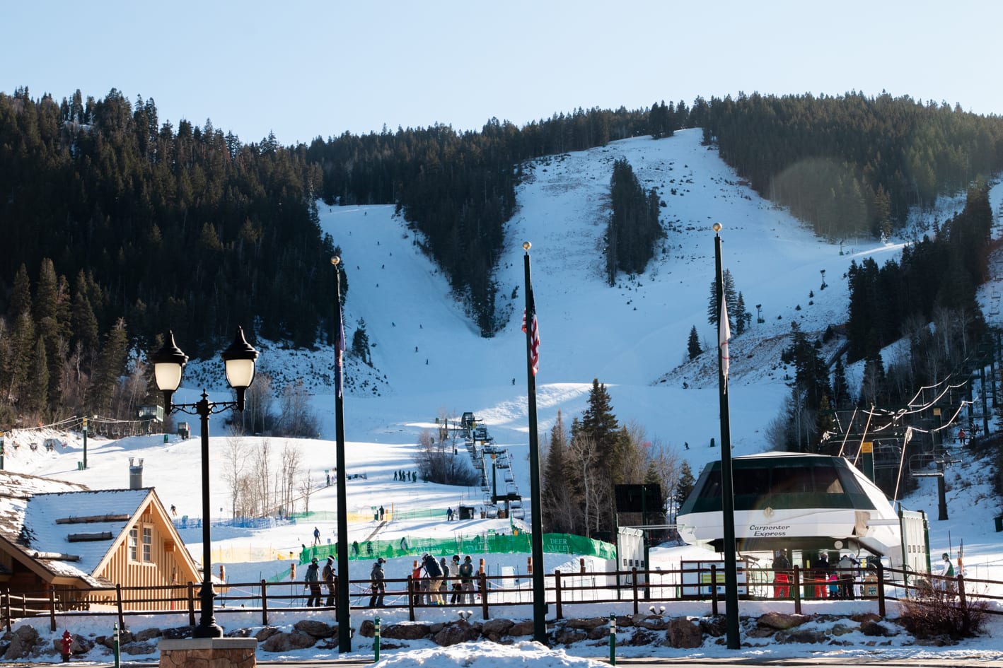 The Deer Valley base area, early season 2020.