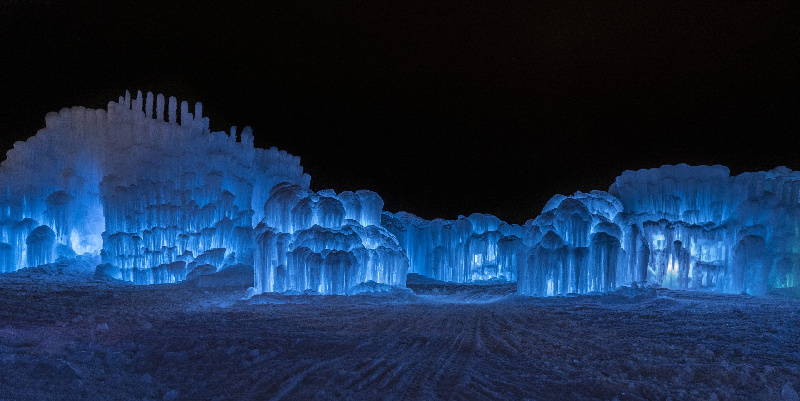 The Ice Castles light up in color at night, but are open for frozen fun during the daytime, too.