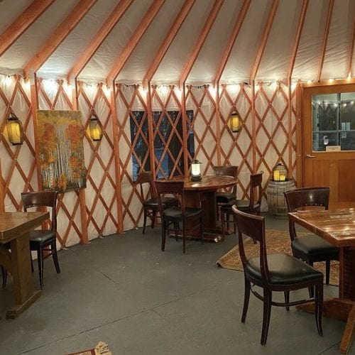 Enjoy your next meal inside a yurt at the Silver Star Cafe.