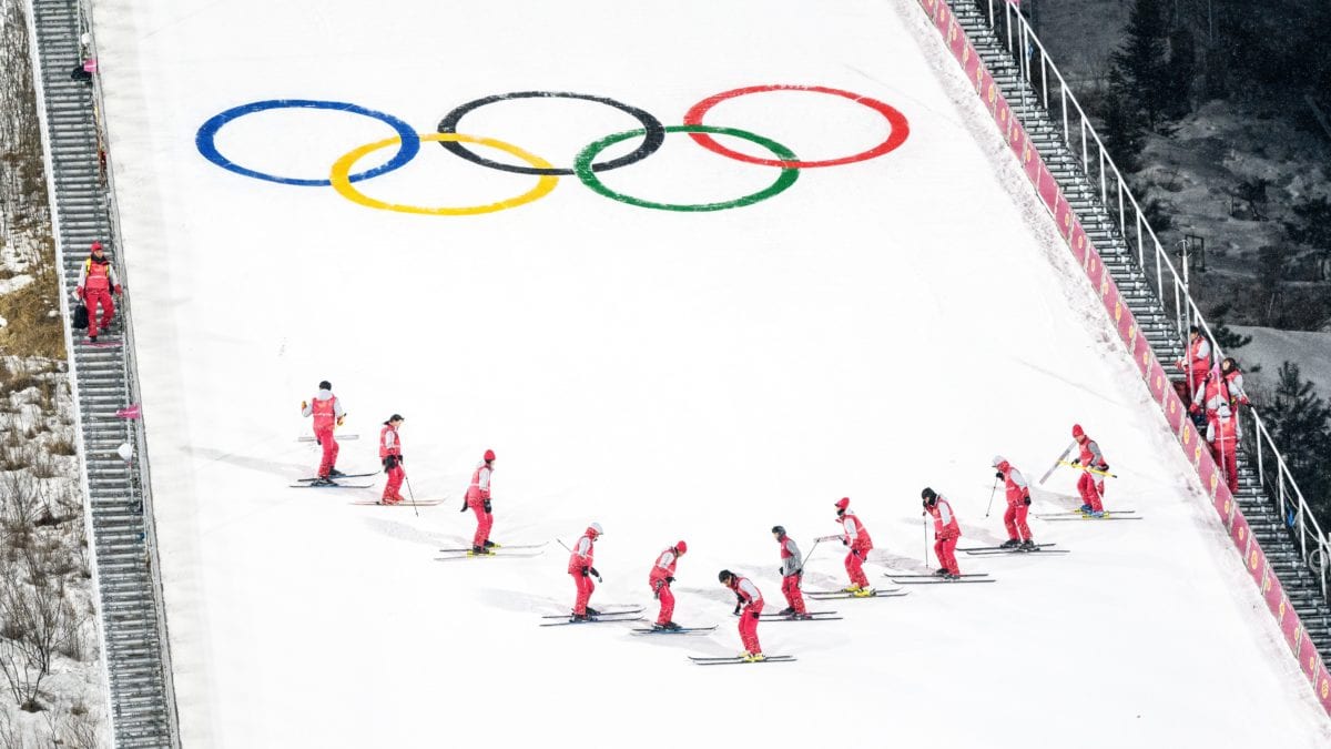 People Skiing During the Winter Olympics