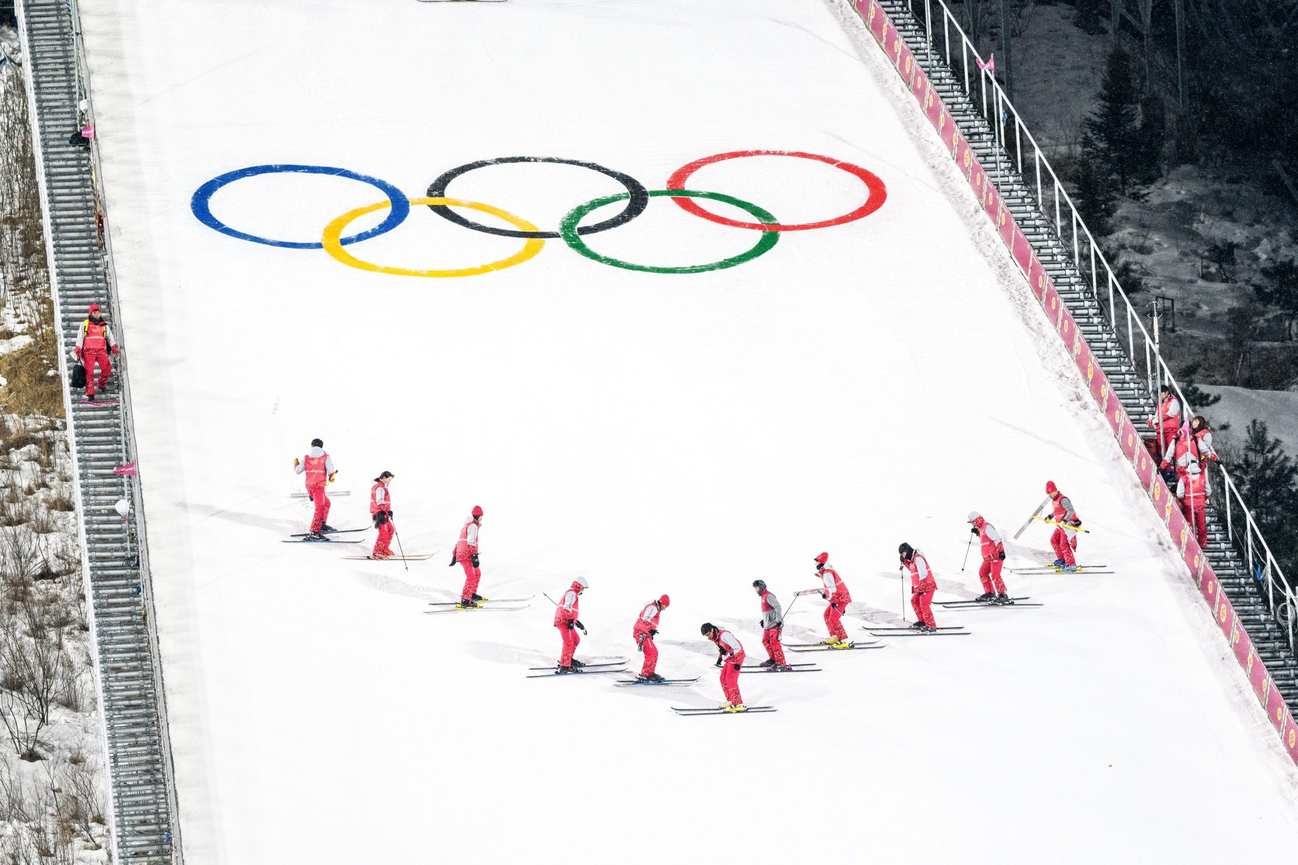 People Skiing During the Winter Olympics