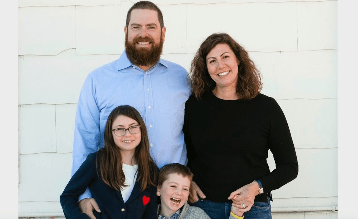 Courtney Caplan with husband Andrew, daughter Parker, 9, and son Monroe, 5.