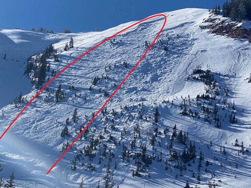 An image of the Dutch Draw avalanche from Friday, January 8, 2021
