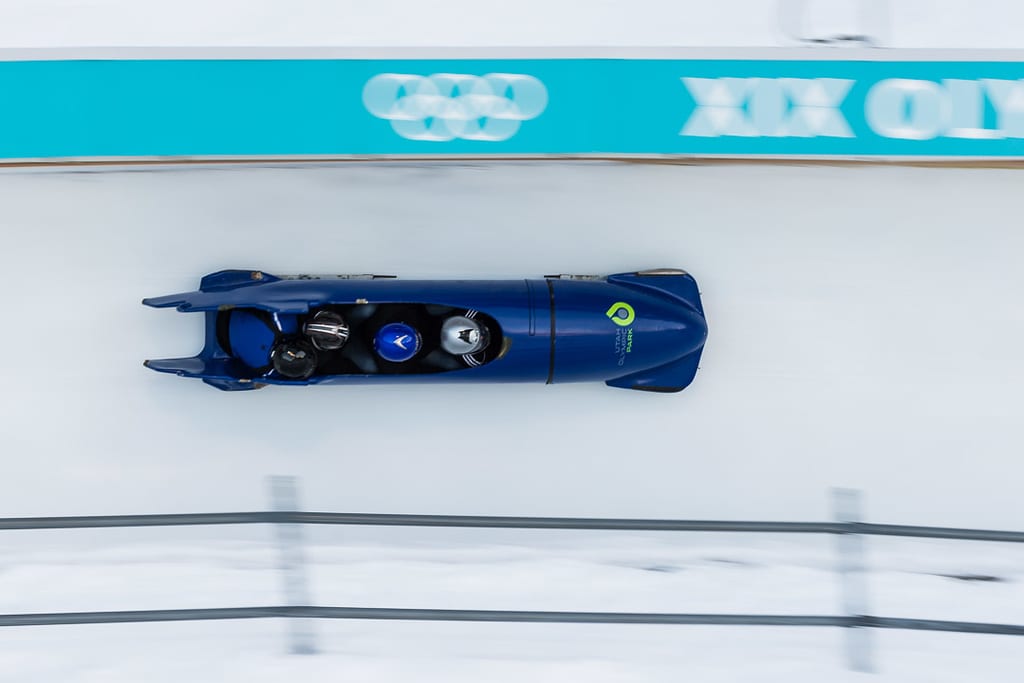 Public bobsled rides at the Utah Olympic Park in Park City, Utah.