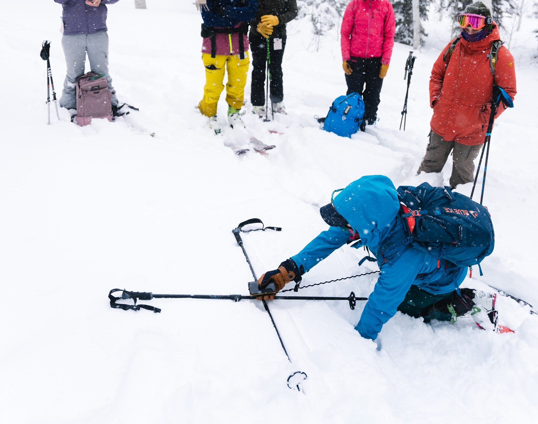 A past beacon practice workshop held by the Utah Avalanche Center.