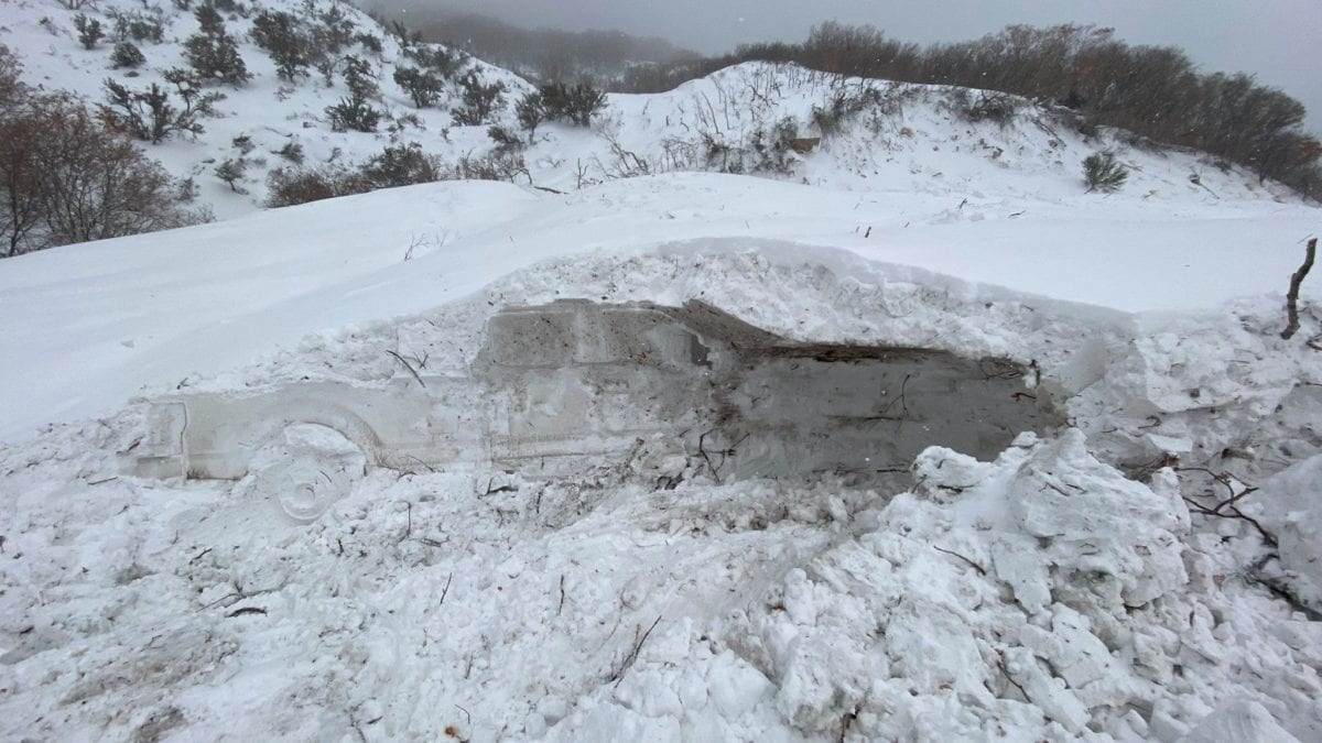 A car was completely buried - and excavated - in Little Cottonwood Canyon, Utah.