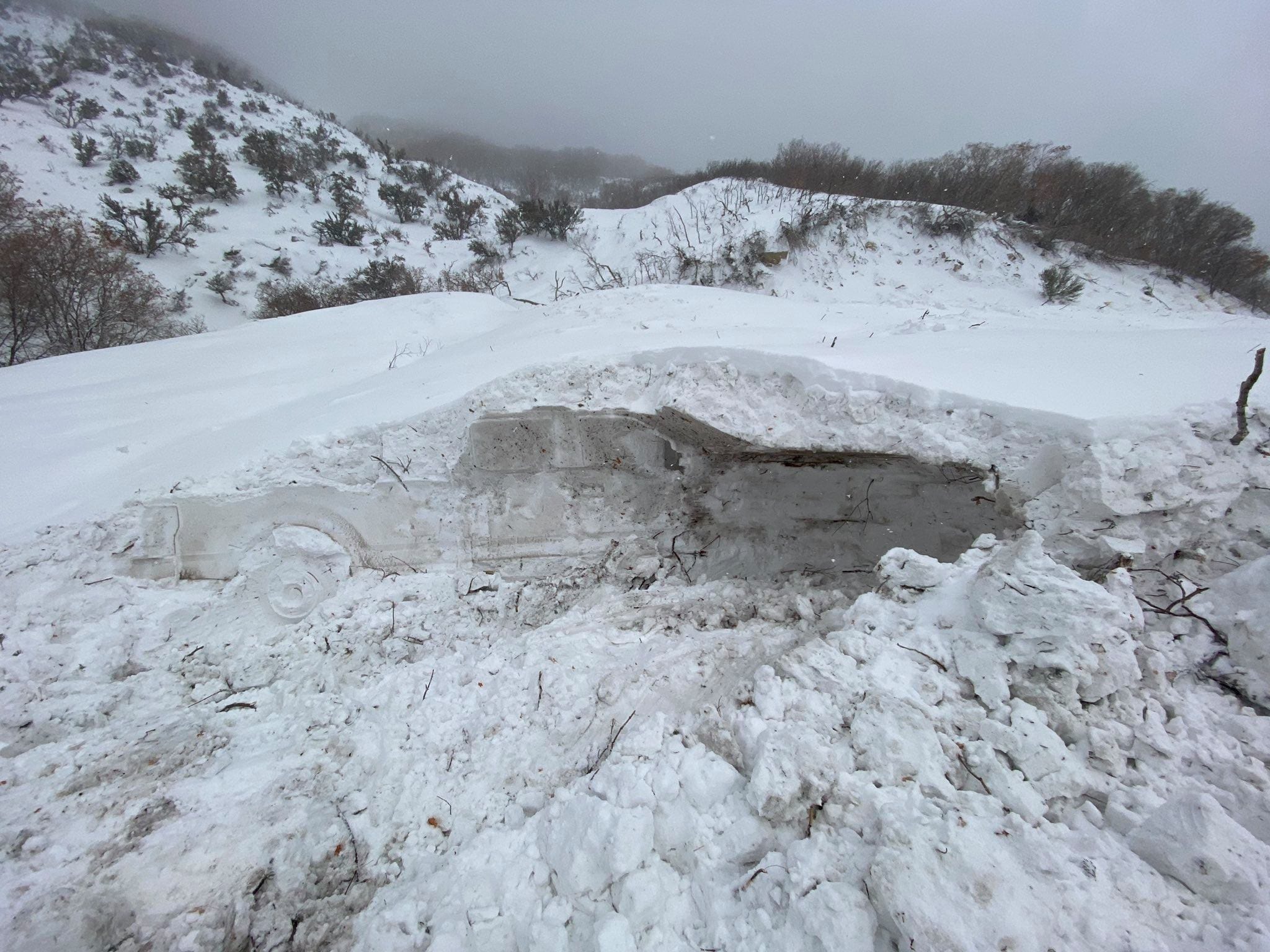 A car was completely buried - and excavated - in Little Cottonwood Canyon, Utah.