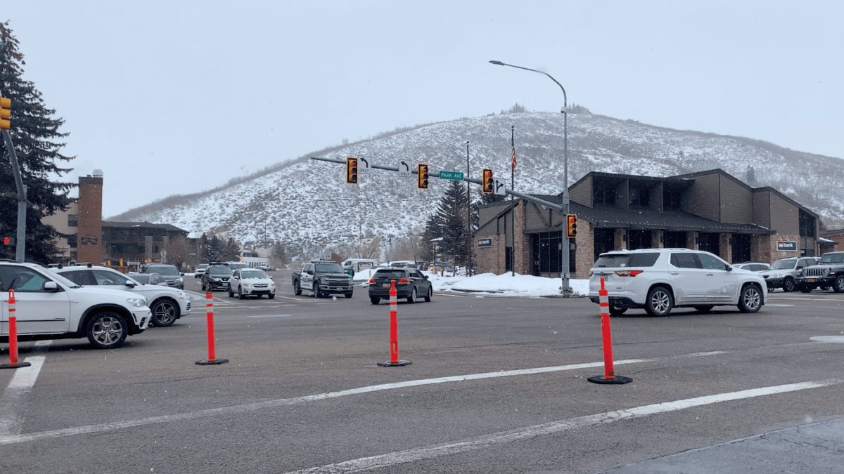 The intersection of Deer Valley Dr., Empire Ave. and Park Ave. is notorious for its congestion during ski season peak traffic hours.