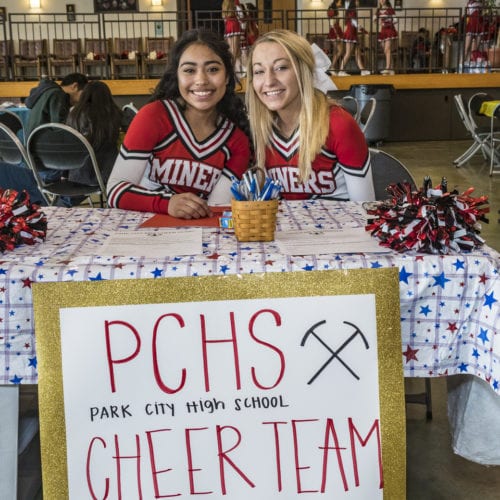 PCHS students Sheccid Mejia, left, and Saishah Pritchett show some sprit for the sport.
