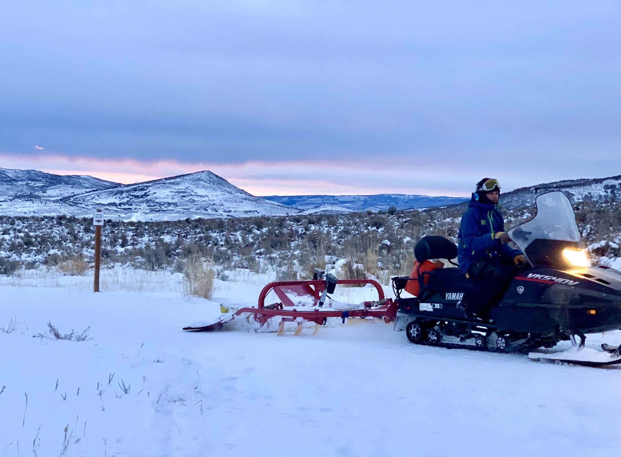 Mountain Trails Foundation employee Nick Herrman grooming a section of trail on the easternmost side of Round Valley's 'Fast Pitch' trail.