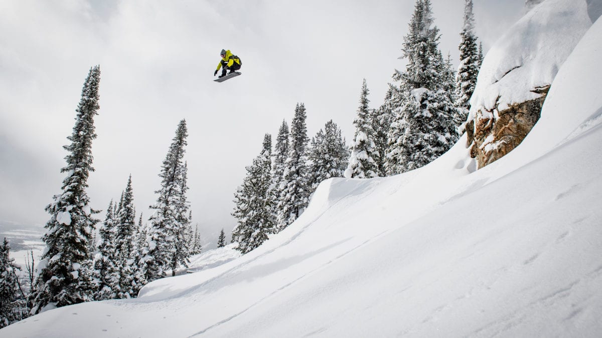 Sage Kotsenburg takes a run on the Natural Selection test event course in Jackson Hole, WY, USA Jan 27.