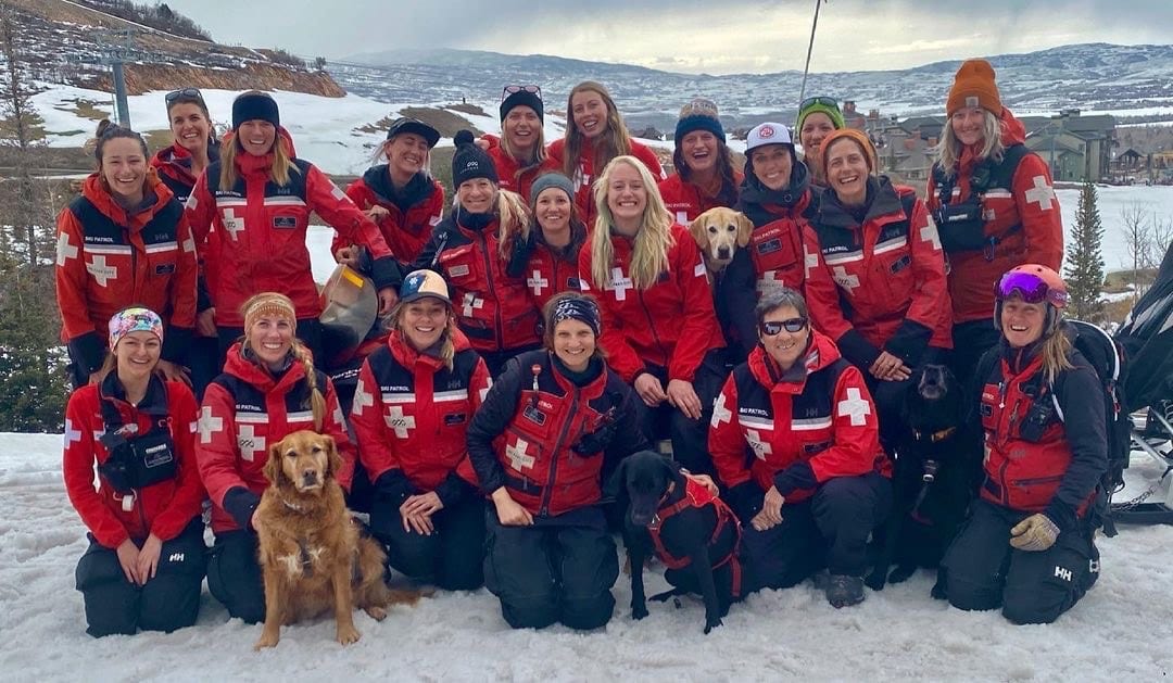 Before mandatory masks: the women of the 2020 Park City Mountain Ski Patrol crew.