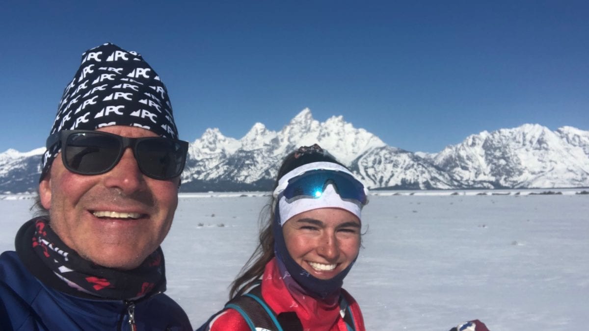 Gordo and his daughter Leah cross country skiing in Jackson, WY.