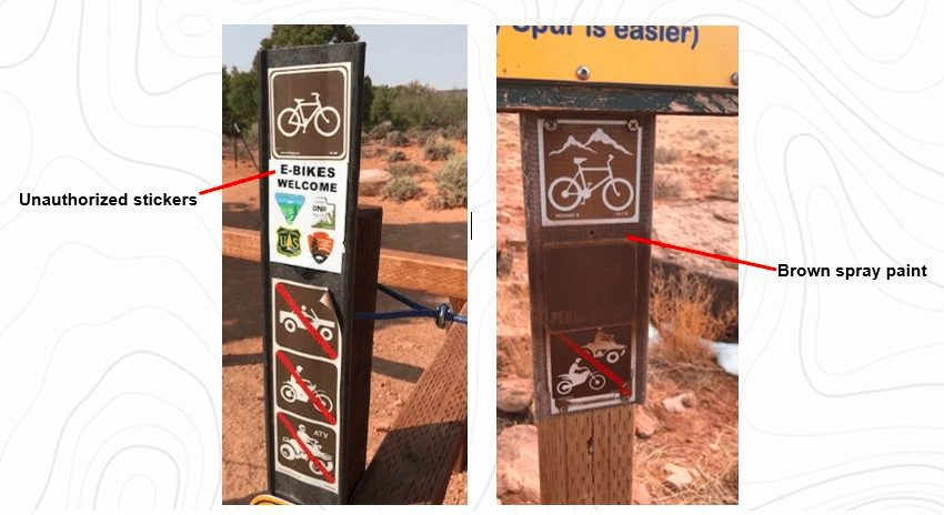 The Utah Bureau of Land Management is offering $1000 for any information about vandalized trailhead signs.