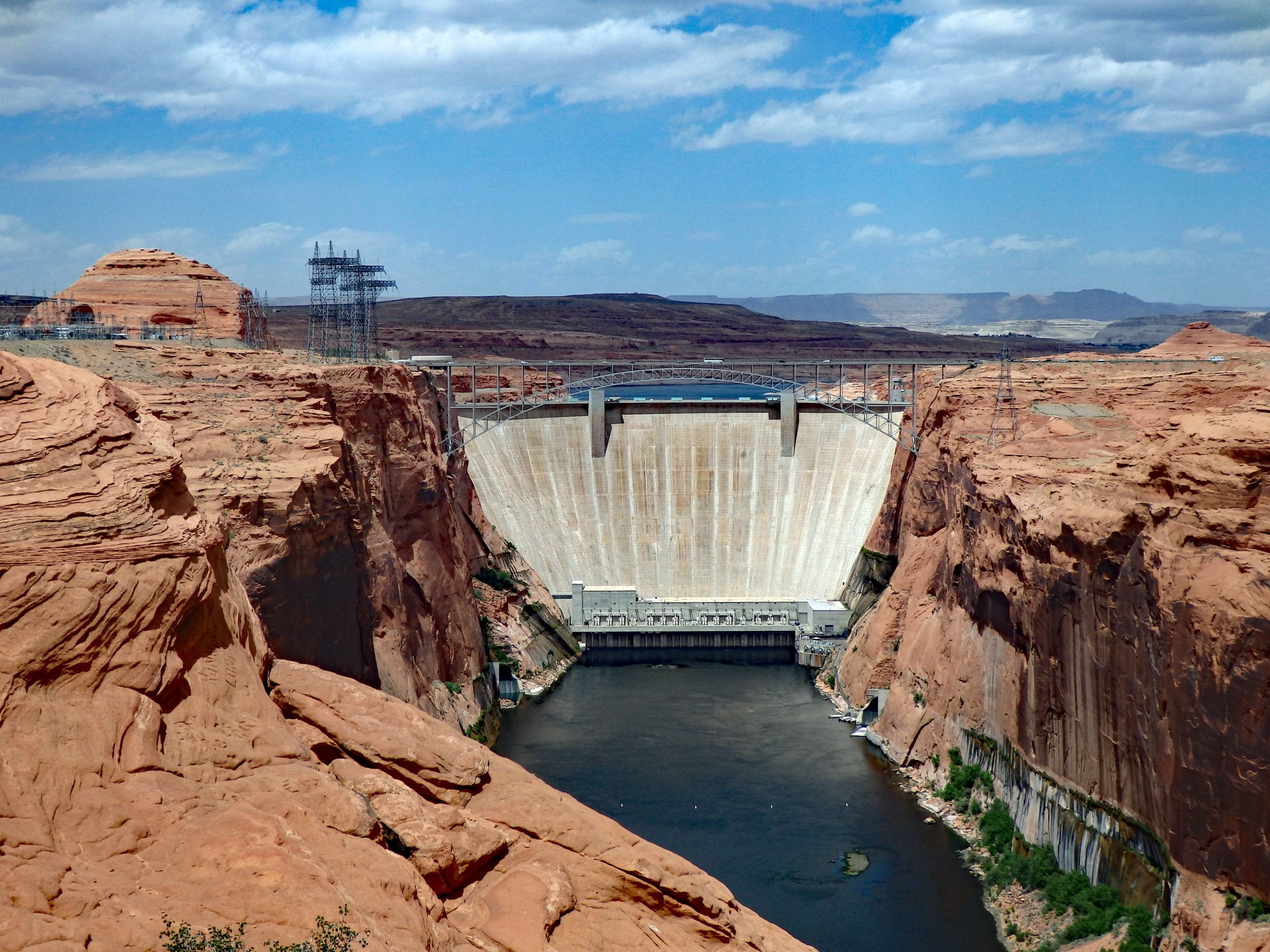 Glen Canyon Dam just downstream from Lake Powell