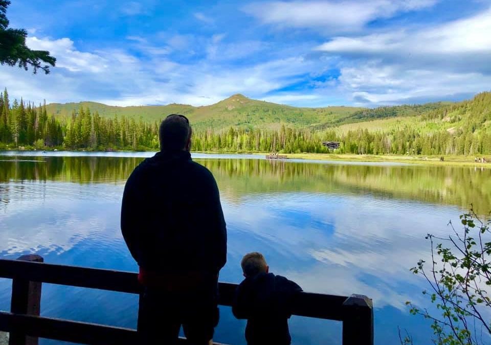 Rhett Olsen and his dad Kris exploring their world.
