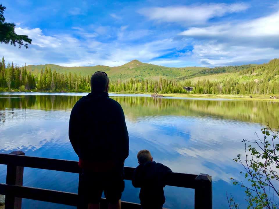 Rhett Olsen and his dad Kris exploring their world.