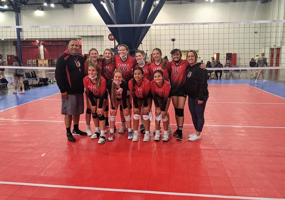 The Park City girls of Salt Lake City's Club V team competing in volleyball in Texas.