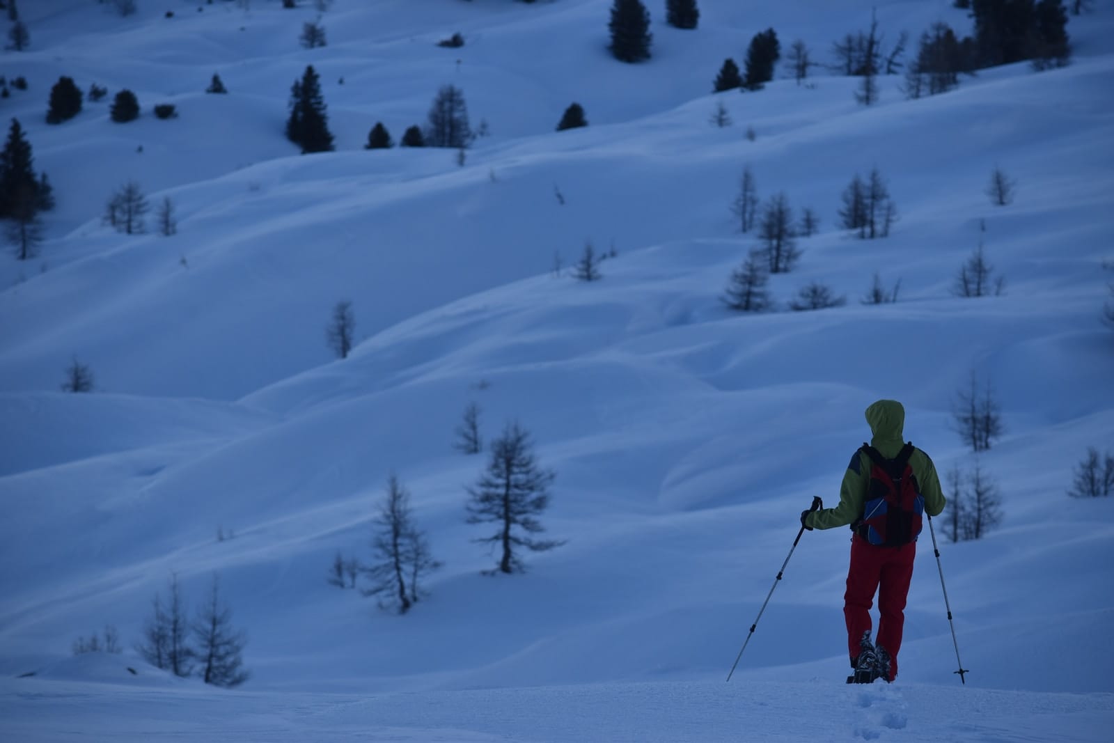 A skier enjoying the legacy Peterson created.