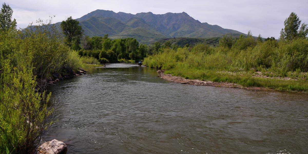 A stretch of the Weber River on Wasatch Peaks Ranch.