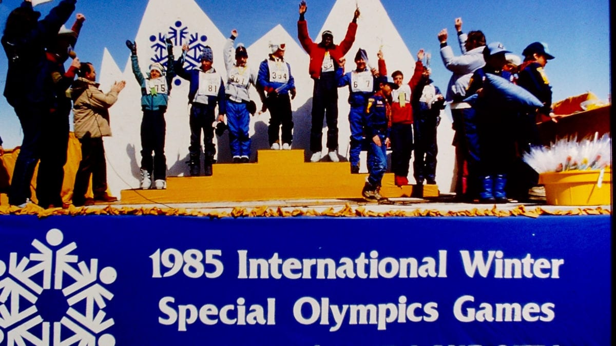 1985 International Winter Special Olympics Games, poster. Utah has been closely associated with the Special Olympics for years.