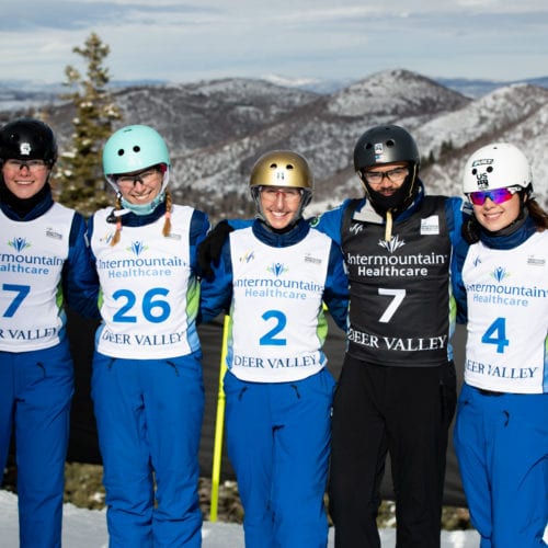 2021 Intermountain Healthcare Freestyle International FIS Ski World Cup at Deer Valley Resort Aerials JC Andre, Kaila Kuhn, Tasia Tanner, Winter VInecki, Eric Loughran, Ashley Caldwell, Justin Schoenefeld.