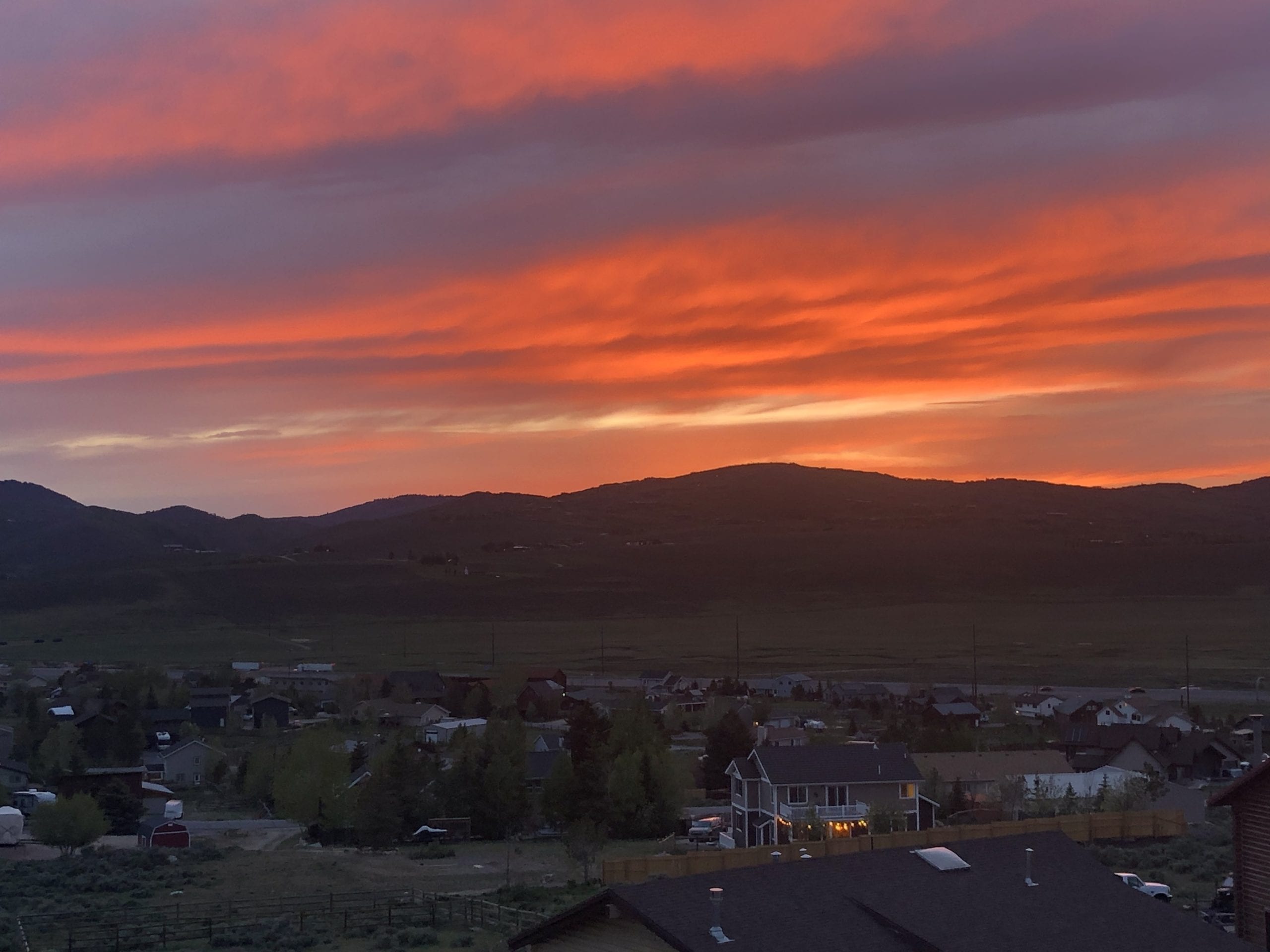 Tonight's sun setting, simultaneous to the Jazz game, above the exact Park City mountain where Utah Jazz former star Mark Eaton died last night.