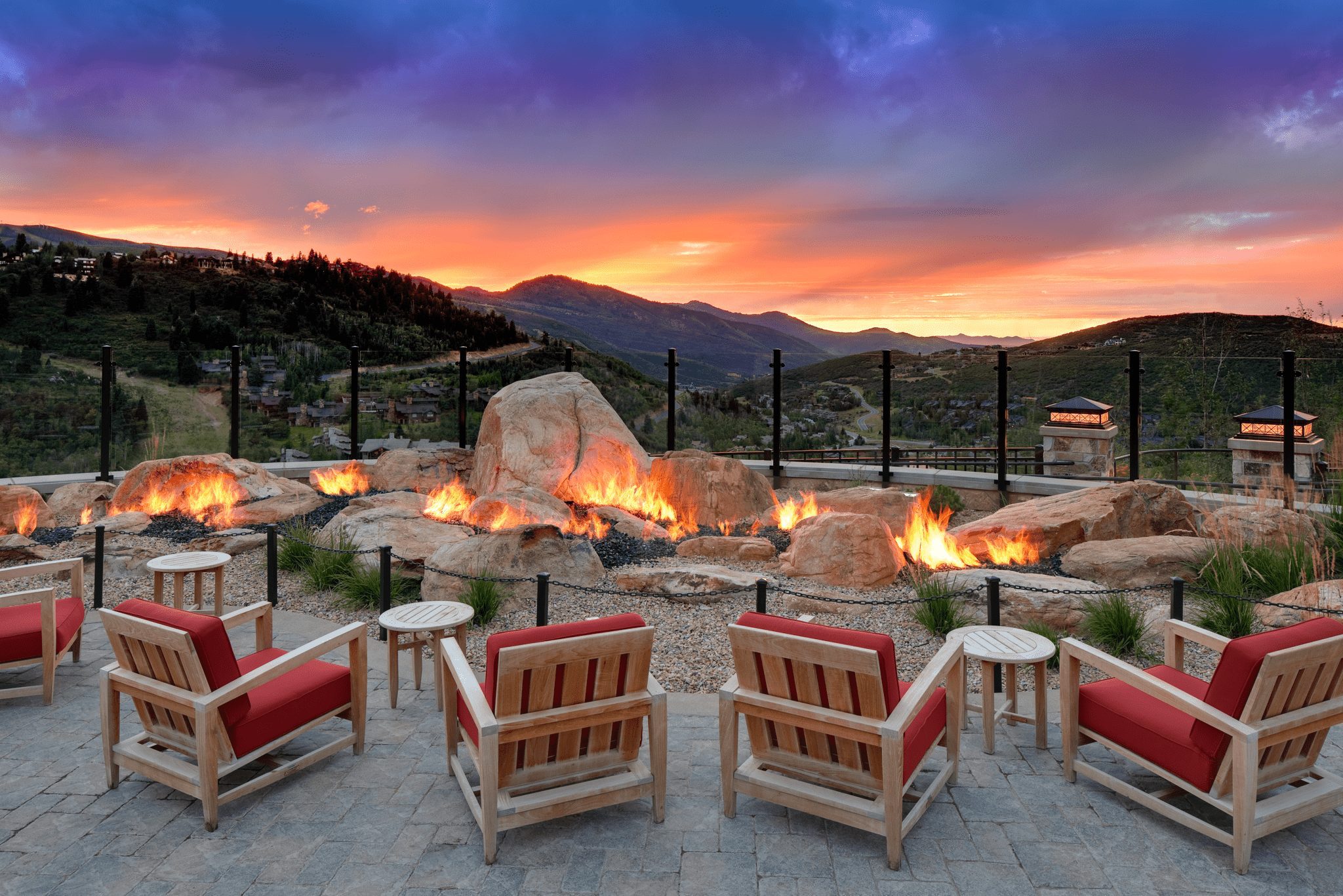 The St. Regis Deer Valley at sunset.