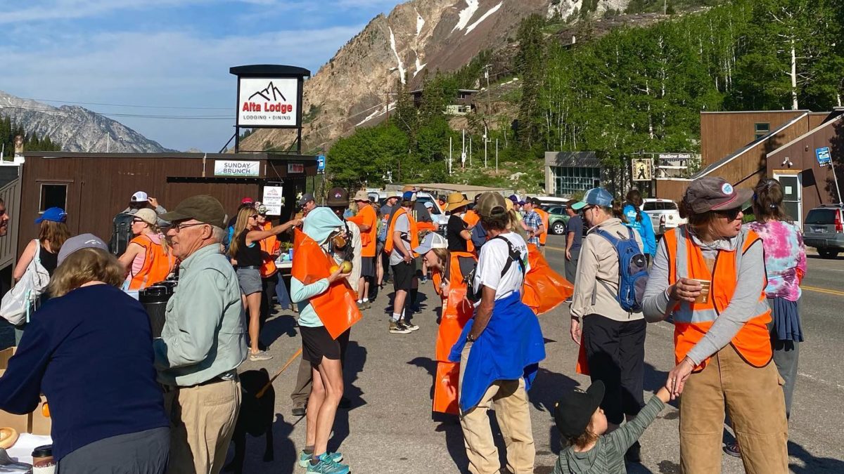 Volunteers cleaning up Little Cottonwood Canyon.
