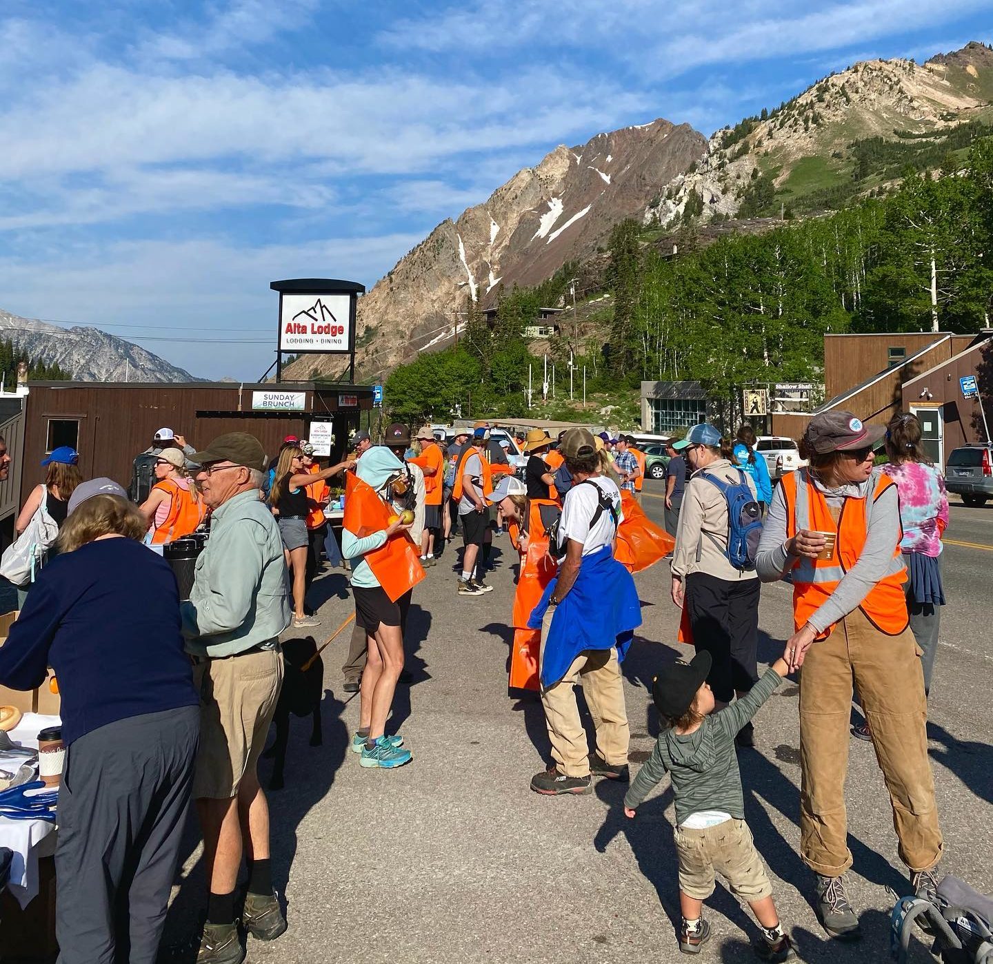 Volunteers cleaning up Little Cottonwood Canyon.