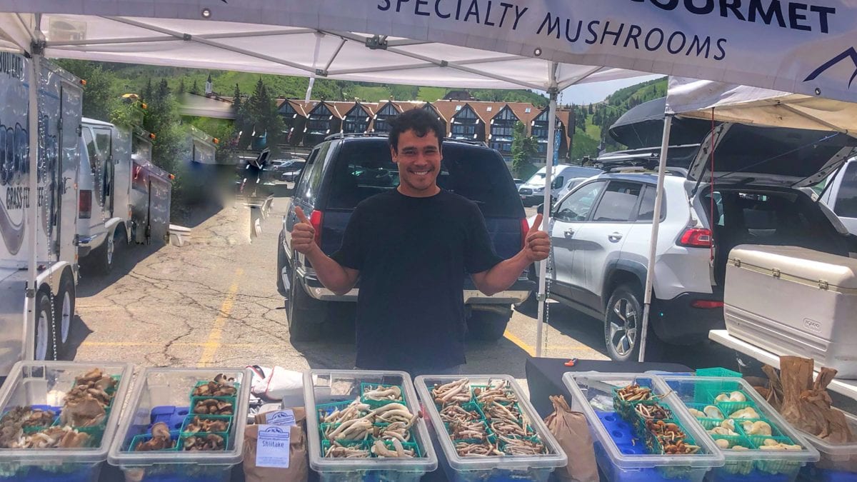 Who loves mushrooms? This guy. Adam Wong gives Intermountain Gourmet Mushrooms a thumbs up.