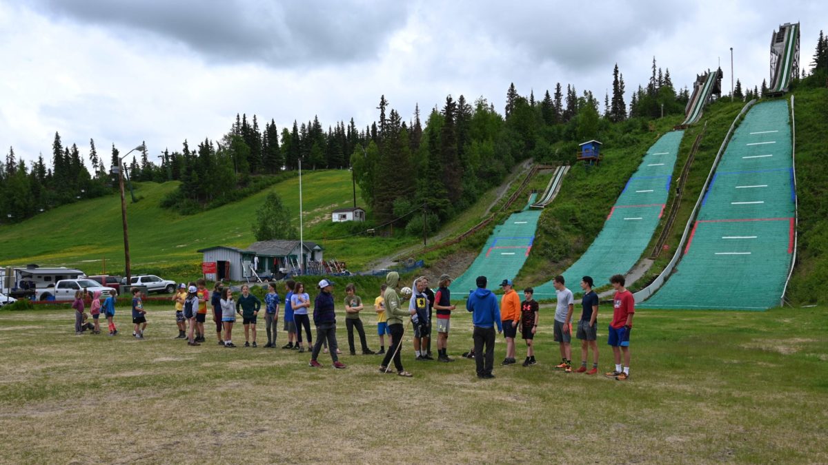 The Karl Eid Nordic Ski Jump Complex sits adjacent to the Hilltop Alpine Ski Area in Anchorage, Alaska where Park City athletes spent summer solstice.