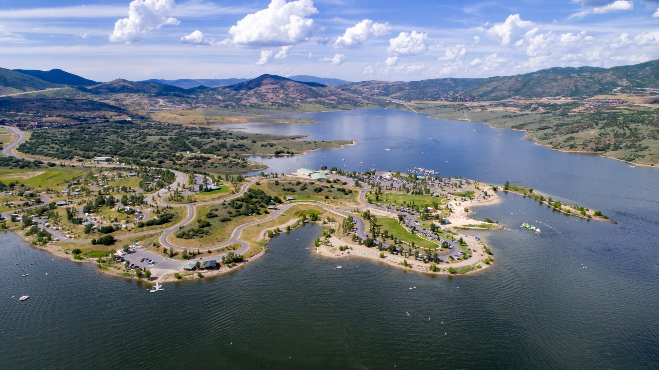 Jordanelle State Park Reservoir in Wasatch County, Utah.