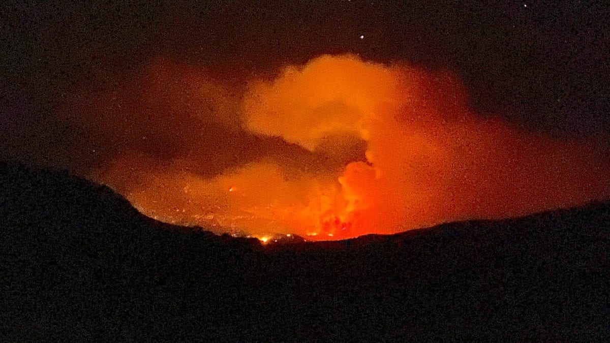 The glow from Sothern Utah's Pack Creek Fire, looking into Moab on June 10.