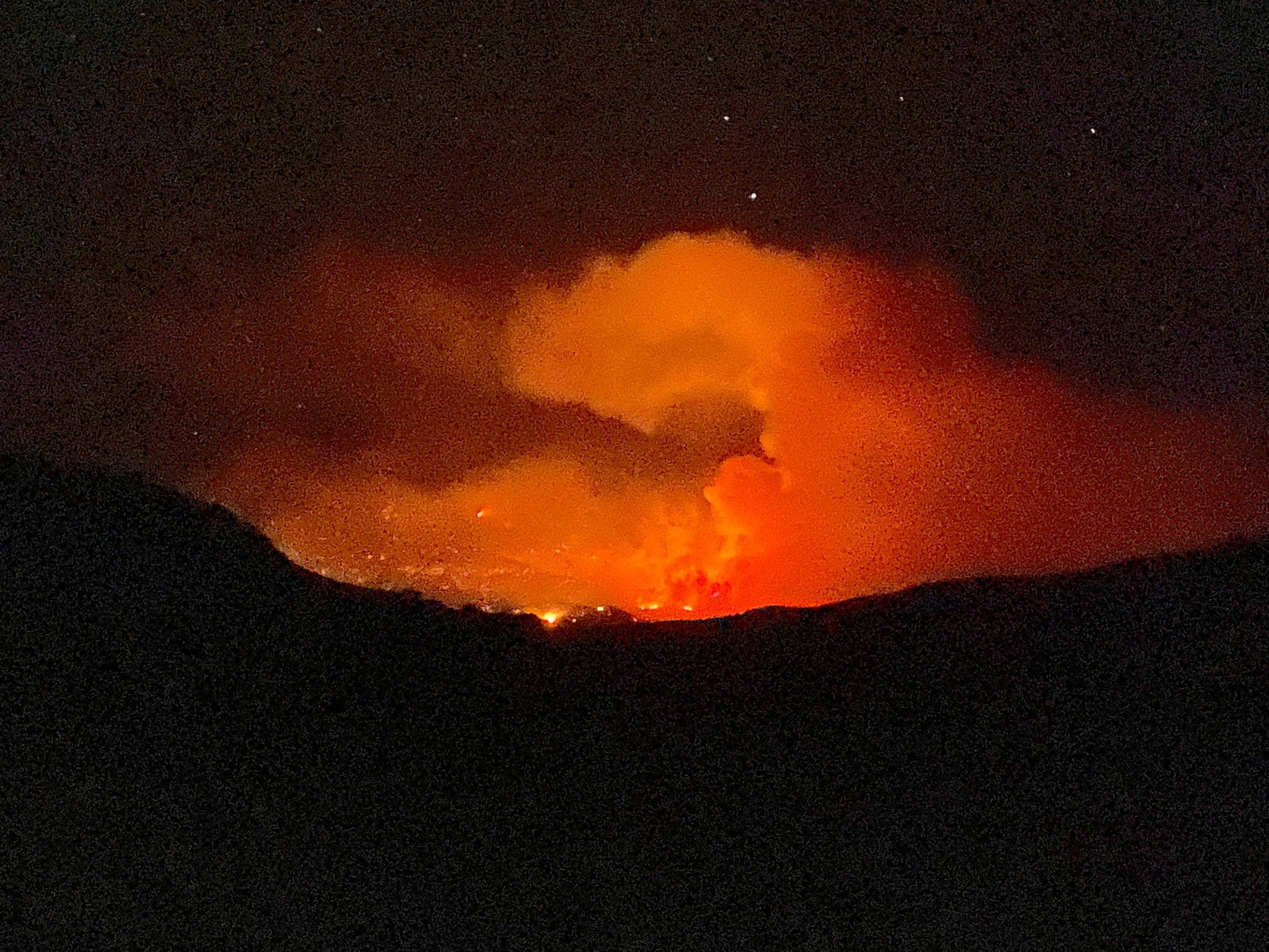 The glow from Sothern Utah's Pack Creek Fire, looking into Moab on June 10.