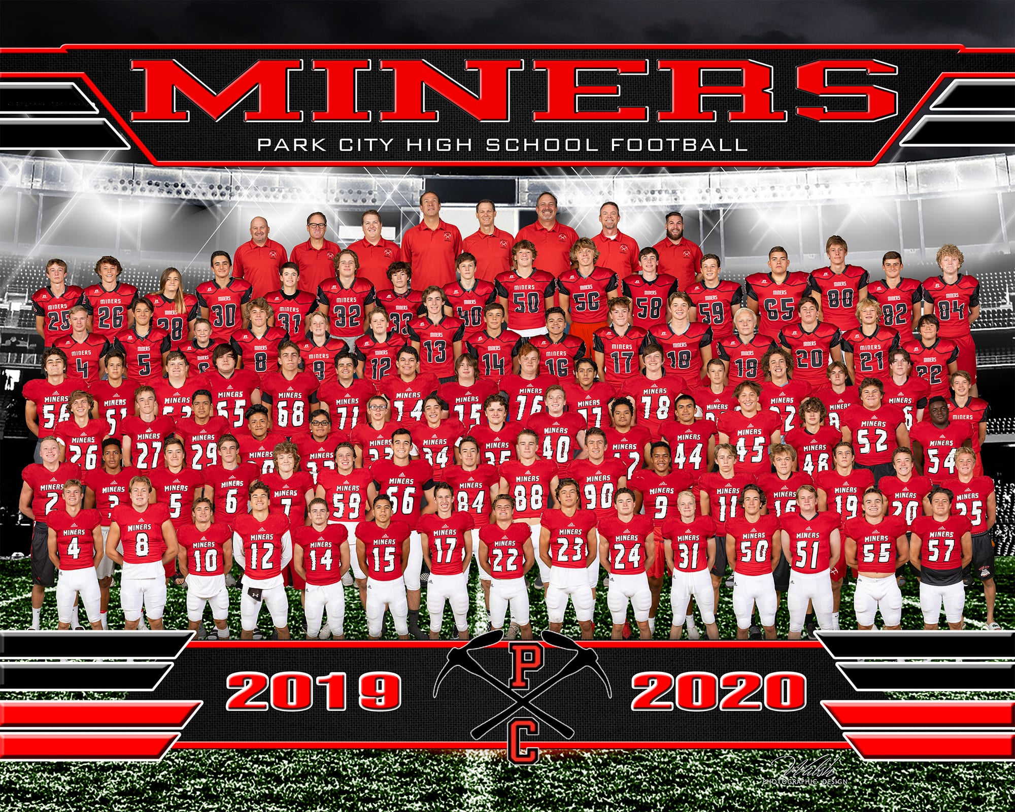 The 2019/2020 Park City Miners Football Team.