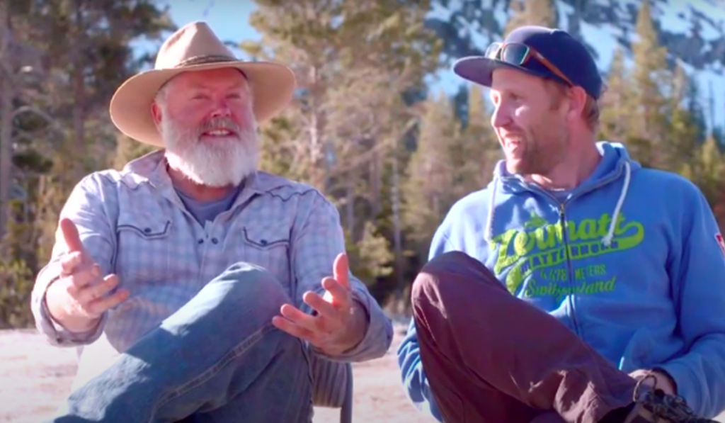 Buried directors, Steven Siig and Jared Drake in the parking lot at Alpine Meadows. 