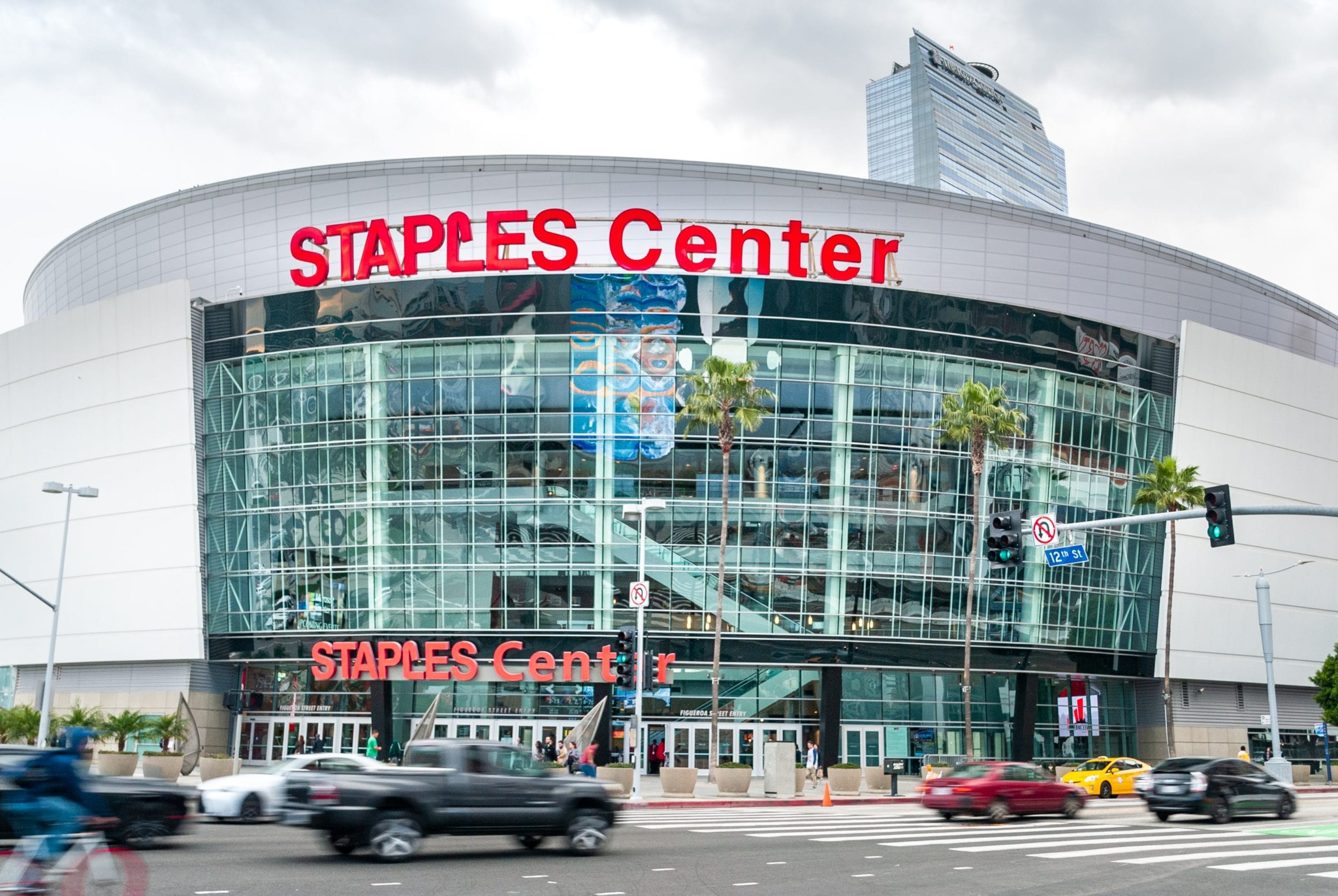 The Staples Center Arena, home of the LA Clippers, tonight's Utah Jazz opponent.