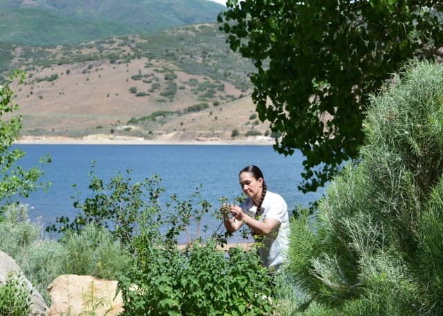 Chef Tamara Stanger in the garden on the property of The Lakehouse at Deer Creek. Photo credit: The Lakehouse at Deer Creek.