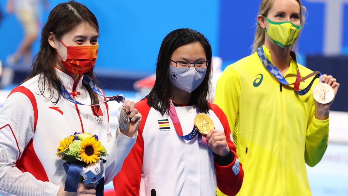 A pandemic podium in the Tokyo 2020 Olympic Games.