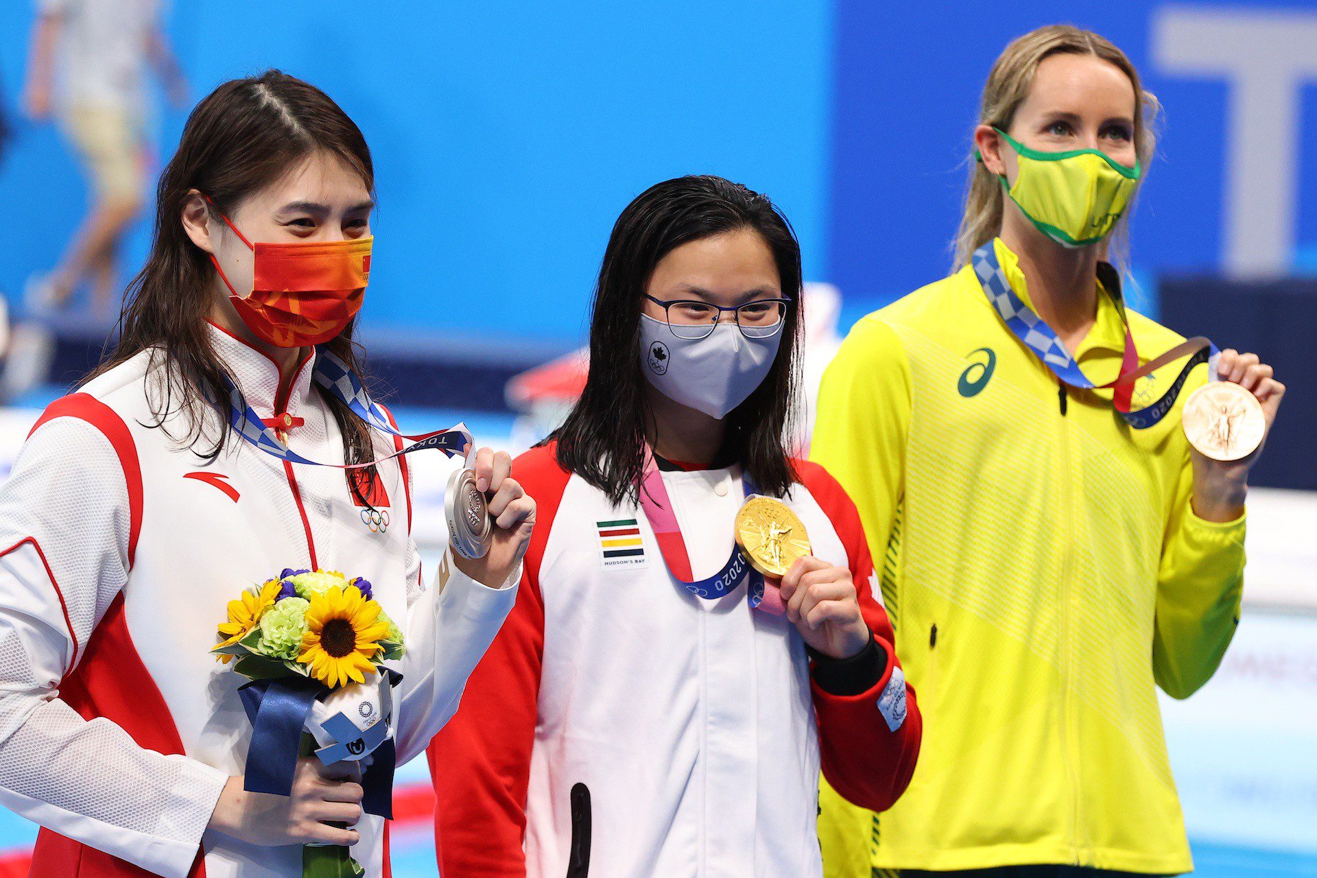 A pandemic podium in the Tokyo 2020 Olympic Games.