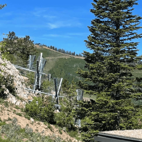 Avalanche fencing at Deer Valley.