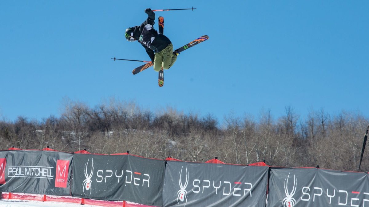 Britta Sigourney in the 2021 Freeski Halfpipe Finals in Aspen at the FIS Snowboard & Freeski World Championships. Sigourney has been named to the 2021 - 22 national team.