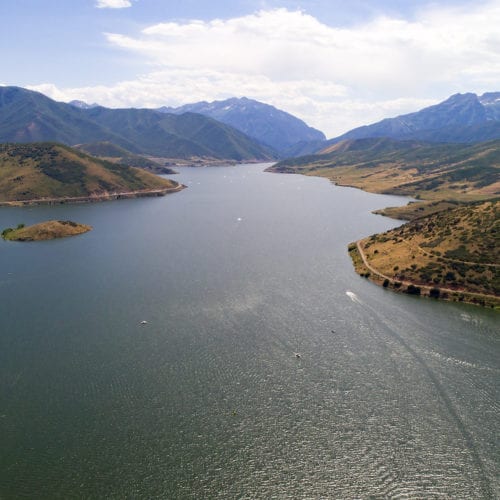 Deer Creek Island in Deer Creek Reservoir.