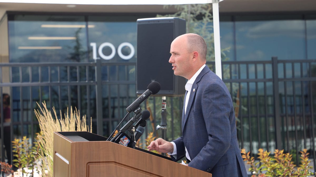 Utah Governor Cox at the H2Oath News Conference in June 2021.